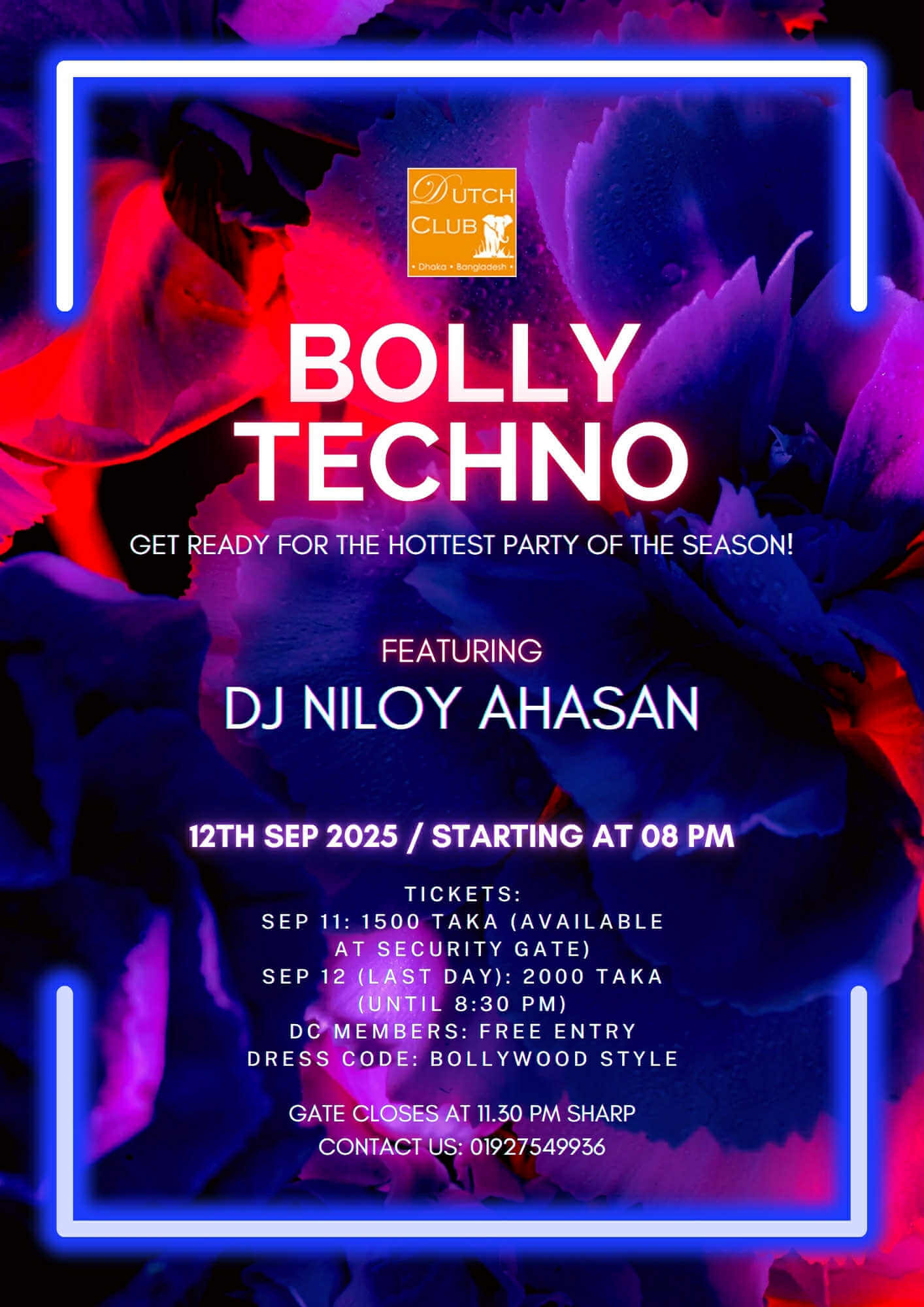 Bolly Techno - Dutch Club Dhaka, 12 September 2025